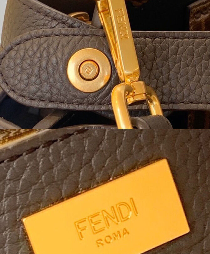 Fendi Peekaboo Iconic Essential Calf Leather Bag 7VA476 Coffee